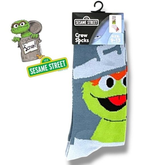 Sesame Street Other - Sesame Street Crew Socks Oscar the Grouch Fun Novelty Adult Unisex Mens One Size